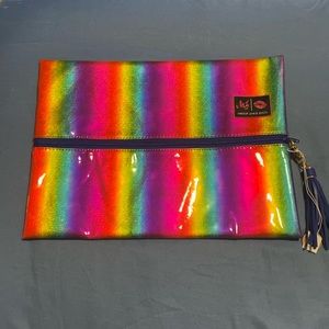 Large Rainbow Metallic Makeup Junkie Bag